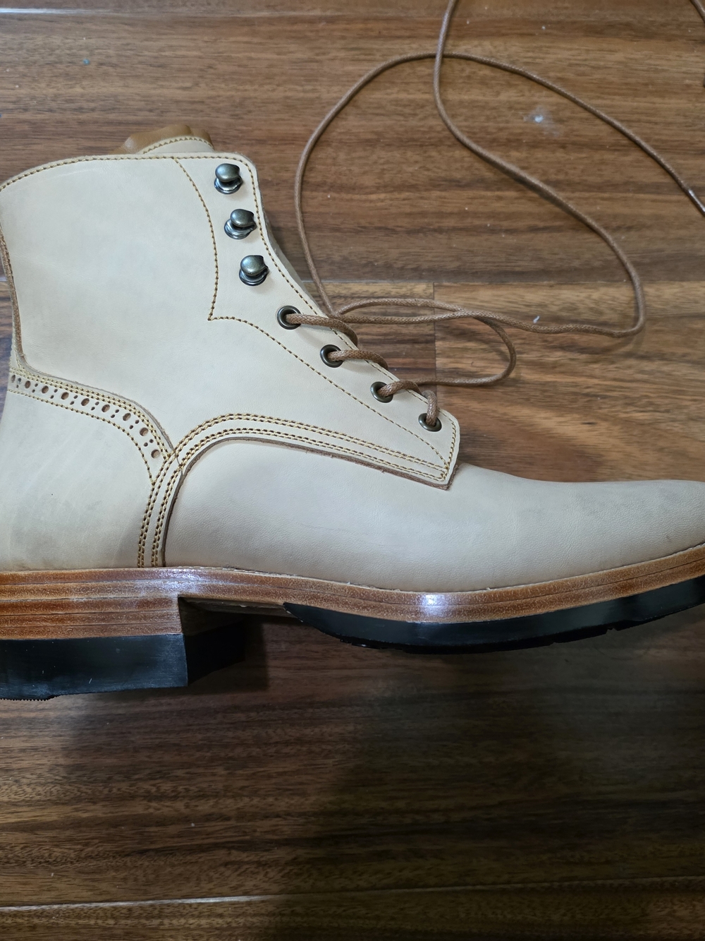 Fortis Natural Veg Tan Leather Lace-Up Boots